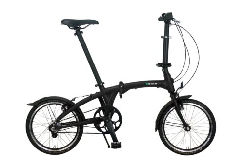 Beixo Vouwfiets Crosstown met riem aandrijving Mat Zwart