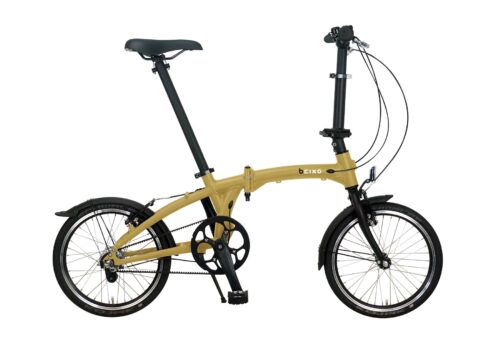 Beixo Vouwfiets Crosstown met riem aandrijving Zandgeel