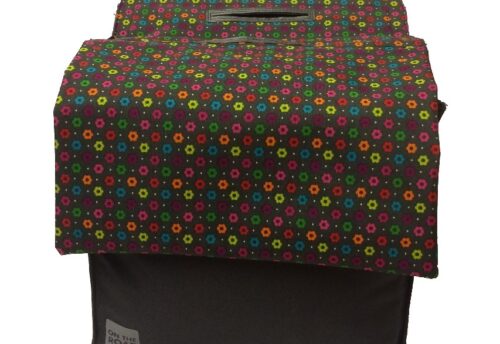 Basil Dubbele fietstas 20L Grijs met gekleurde bloemen