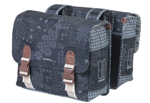 Basil Dubbele Fietstas Bohème Charcoal