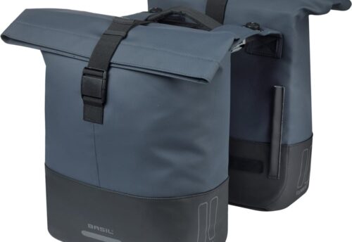 Basil Dubbele Fietstas Cove MIK 2.0 28-32L Marineblauw/Zwart