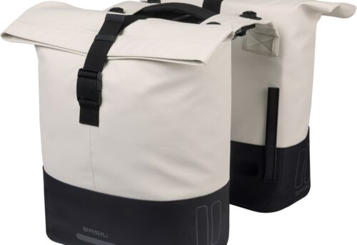 Basil Dubbele Fietstas Cove MIK 2.0 28-32L Wit/Zwart