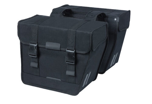 Basil Dubbele Fietstas Kavan Eco Classic Rounded 46L Zwart