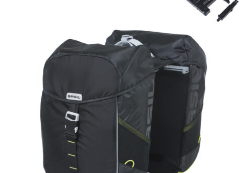 Basil Dubbele Fietstas Miles MIK 2.0 32L Black/Lime