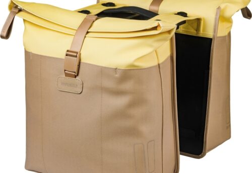 Basil Dubbele Fietstas Vive MIK 2.0 28-35L Zand/Geel