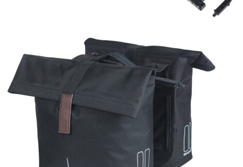 Basil Dubbele fietstas City MIK 2.0 Black 28-32L
