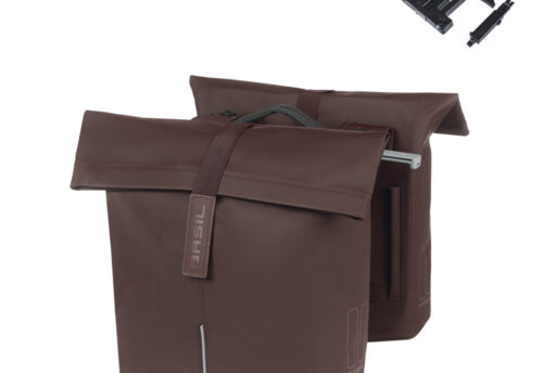 Basil Dubbele fietstas City MIK 2.0 Roasted Brown 28-32L