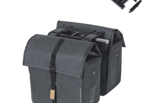 Basil Dubbele fietstas Urban Dry MIK 2.0 50L Charcoal Melee