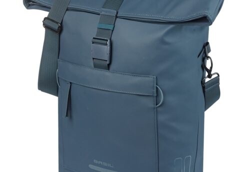 Basil Enkele fietstas Brooklyn MIK Hooks 17L Marineblauw