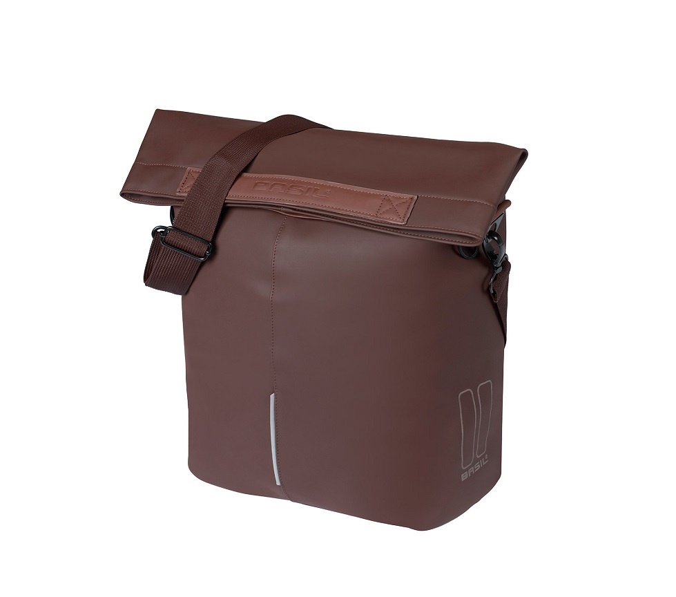 Basil Enkele fietstas City Shopper MIK Hooks 16L Bruin Basil Enkele fietstas City Shopper MIK Hooks 16L Bruin