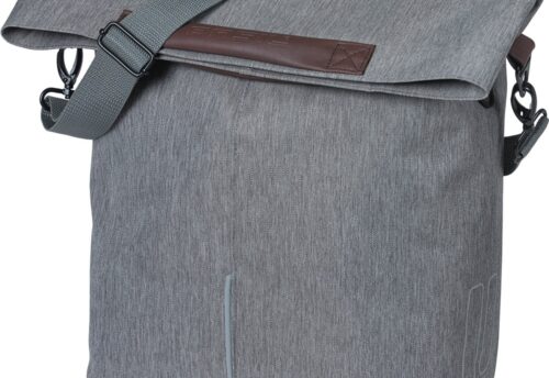 Basil Enkele fietstas City Shopper MIK Hooks 16L Grey Melee