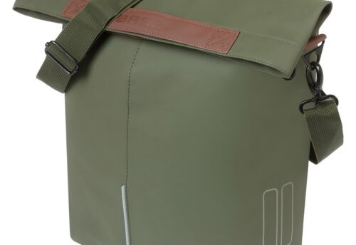 Basil Enkele fietstas City Shopper MIK Hooks 16L Moss Green