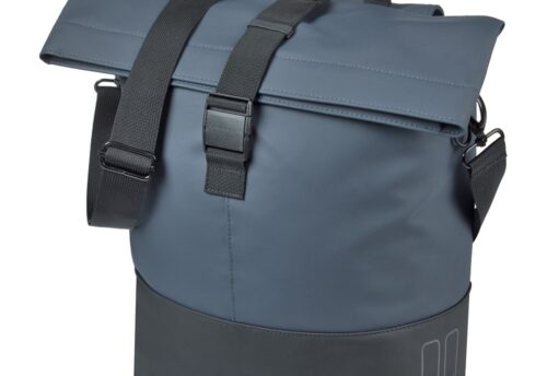 Basil Enkele fietstas Cove Shopper MIK Hooks 16L Marineblauw/Zwart