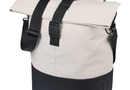 Basil Enkele fietstas Cove Shopper MIK Hooks 16L Wit/Zwart