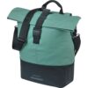 Basil Enkele fietstas Cove Shopper MIK Hooks 16L Zilvergroen/Zwart