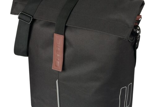 Basil Enkele fietstas Shopper City MIK Studs 16L Zwart