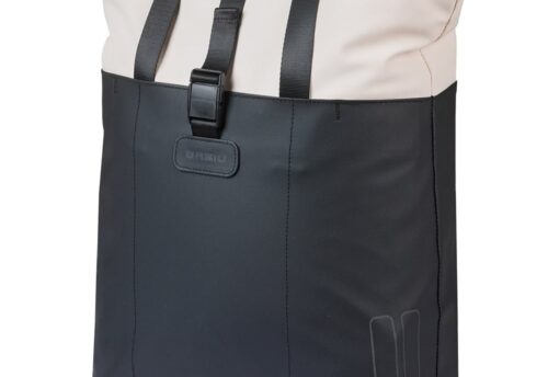 Basil Enkele fietstas Vive Shopper MIK Hooks 15-20L Wit/Zwart