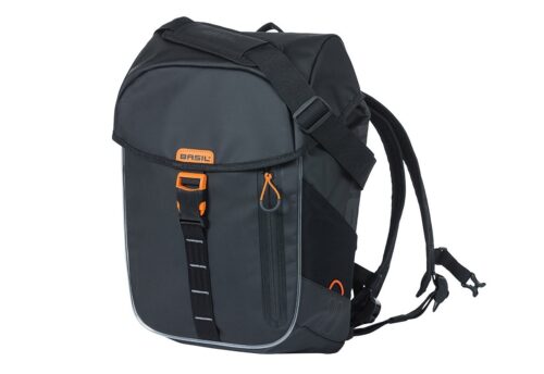 Basil Fietsrugzak Miles Tarpaulin Daypack Nordlicht 17L Zwart/oranje