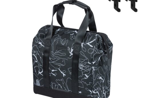 Basil Grand Flower Fietsshopper MIK Hooks 23L Zwart