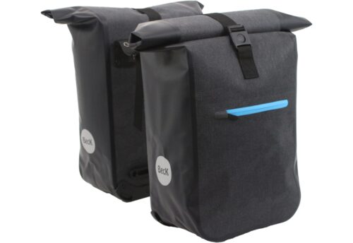 Beck Dubbele fietstas Base Too Zwart/Blauw 36L