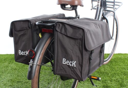 Beck Dubbele fietstas Canvas Medium 48L Grijs