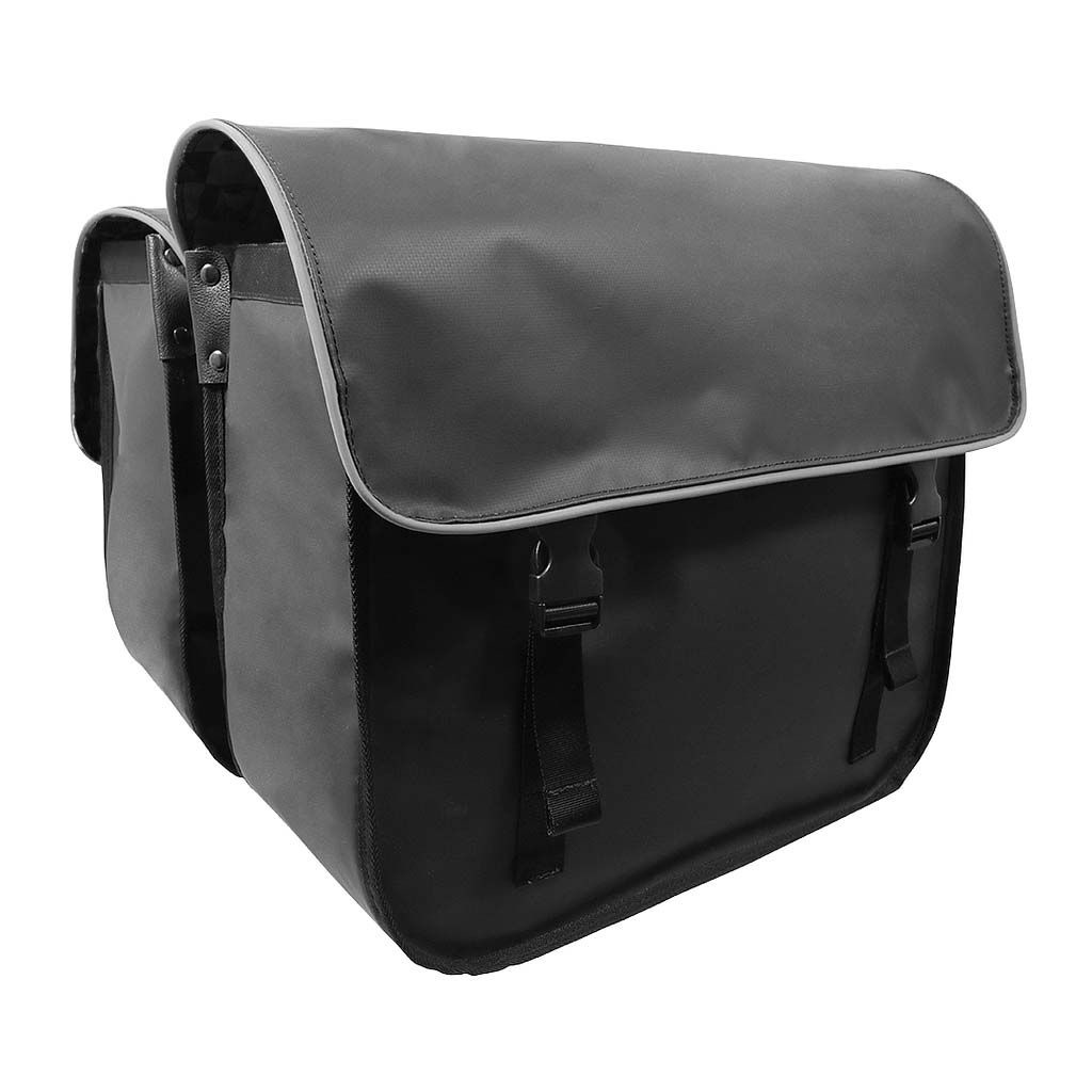 Beck Dubbele fietstas Organic Grijze Bies 42L Beck Dubbele fietstas Organic Grijze Bies 42L