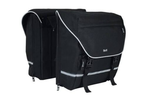 Beck Dubbele fietstas SPRTV Grijze Bies 30L Zwart