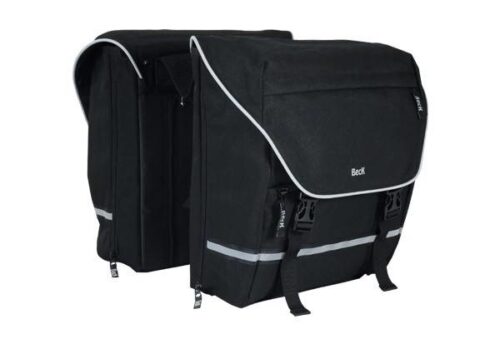 Beck Dubbele fietstas SPRTV MIK Grijze Bies