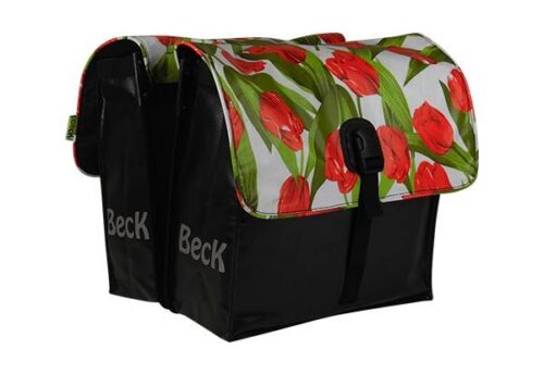 Beck Dubbele fietstas Small 30L Tulips Red