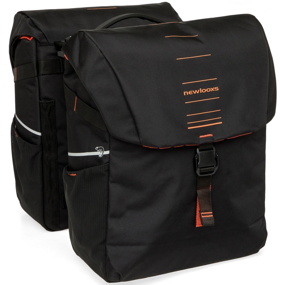 New Looxs Dubbele Fietstas Vigo Double MIK 2.0 37L Zwart/Oranje New Looxs Dubbele Fietstas Vigo Double MIK 2.0 37L Zwart/Oranje