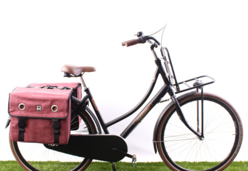 Willex Dubbele fietstas Canvas Tas 52L Paarsrood