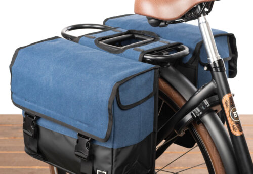 Willex Dubbele fietstas Canvas Tas Plus 30L Blauw/Matzwart