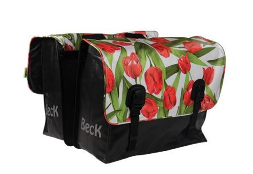 Beck Dubbele fietstas Classic 46L Tulips Red