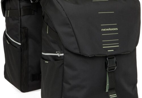 New Looxs Dubbele Fietstas Vigo Double 37L Zwart/Groen