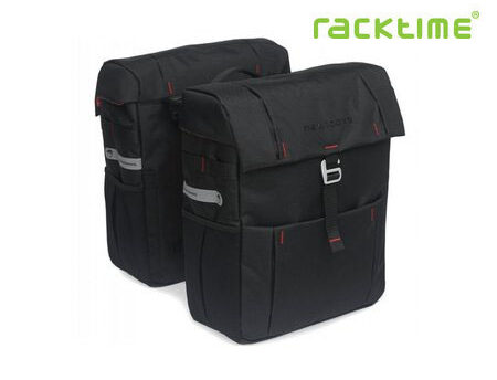New Looxs Dubbele Fietstas Vigo Double Racktime 37L Zwart