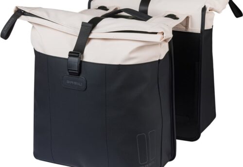 Basil Dubbele Fietstas Vive MIK 2.0 28-35L Wit/Zwart