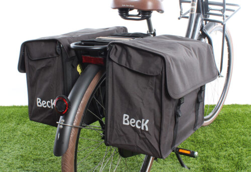 Beck Dubbele fietstas Canvas Medium 48L Grijs