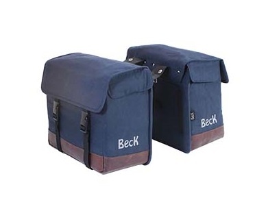 Beck Dubbele fietstas Natural 38L Blauw Beck Dubbele fietstas Natural 38L Blauw