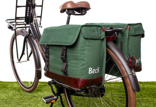 Beck Dubbele fietstas Natural 38L Groen