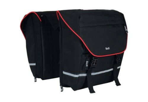 Beck Dubbele fietstas SPRTV Rode Bies 30L Zwart