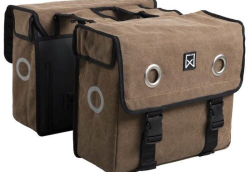 Willex Dubbele fietstas Canvas Tas 40L Bruin