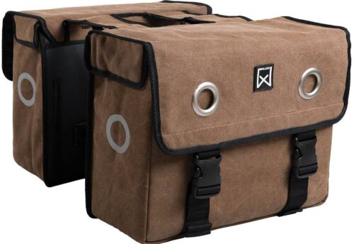 Willex Dubbele fietstas Canvas Tas 46L Bruin