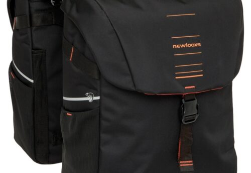New Looxs Dubbele Fietstas Vigo Double 37L Zwart/Oranje