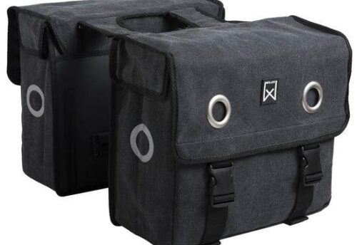 Willex Dubbele fietstas Canvas Tas 30L Zwart