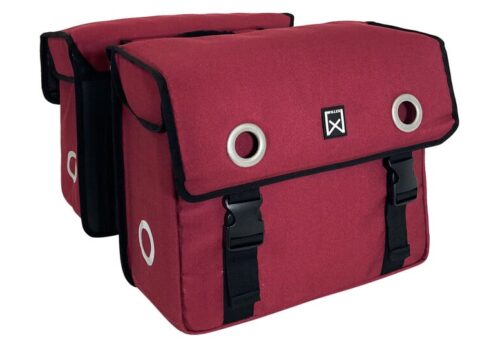 Willex Dubbele fietstas Canvas Tas 40L Paarsrood