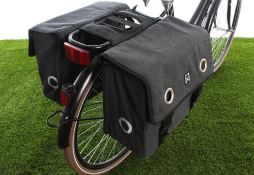 Willex Dubbele fietstas Canvas Tas 40L Zwart