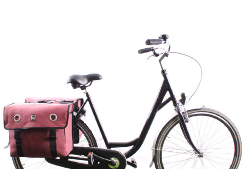 Willex Dubbele fietstas Canvas Tas 46L Paarsrood