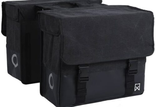 Willex Dubbele fietstas Canvas Tas Plus 40L Zwart/Matzwart