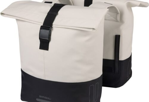 Basil Dubbele Fietstas Cove 28-32L Wit/Zwart
