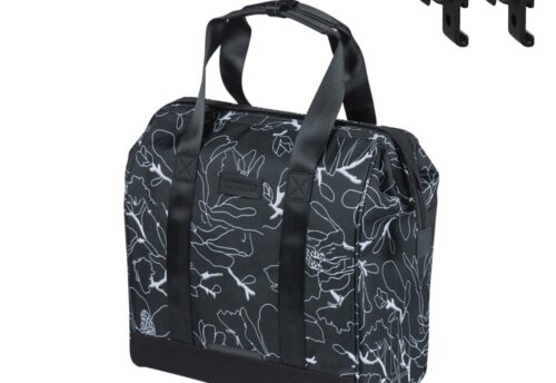 Basil Grand Flower Fietsshopper MIK Hooks 23L Zwart